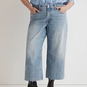 Madewell The Plus Perfect Vintage Wide-Leg Crop Jean size 32 Altoona Wash blue